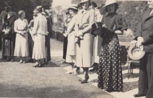 Lady Holding Giant Mans Antique Top Hat in Wedding Procession Old Postcard