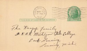 E LANSING MI~WK A R RADIO-KNAPP FAMILY-1941 SONG REQUEST POSTCARD FROM CHARLOTTE