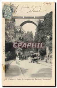 Old Postcard Paris bricks bridge Buttes Chaumont