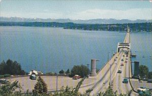 Lake Wasginton Floating Bridge Seattle Washington 1958