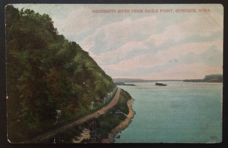 Mississippi River from Eagle Point  Dubuque Iowa A.C. Bosselman & Co 5871 