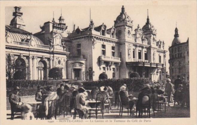 Monaco Monte Carlo Le Casino et la Terrasse du Cafe de Paris