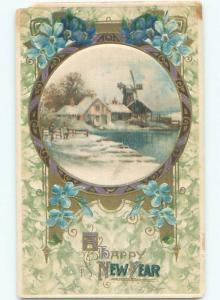 Divided-Back NEW YEAR SCENE Great Postcard AA2094