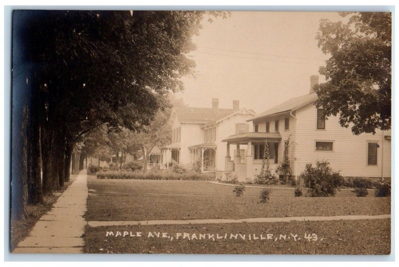 c1910's Maple Avenue Franklinville New York NY RPPC Photo Antique