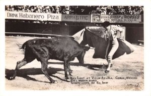 Villa Acuna Mexico Bullfight Real Photo Vintage Postcard AA67903