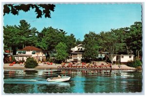 1970 Boating Scene Normandie Lodge on Georgian Bay Ontario Canada Postcard