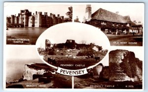 RPPC PEVENSEY multiview England UK 1955 Postcard