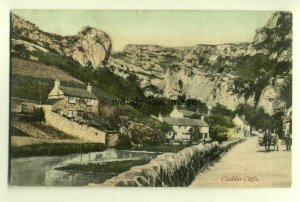 tp5968 - Somerset - Cheddar Cliffs & Village, back in c1908  - Postcard 