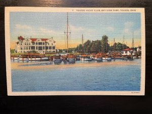 Vintage Postcard 1935 Toledo Yacht Club Bay View Park Toledo Ohio (OH)