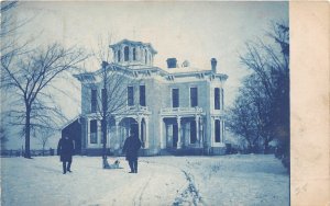 J6/ Tecumseh Michigan RPPC Postcard c1910 Blue Tint Residence Home207