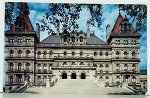 NY State Capitol, Looking Up the Steps Albany N.Y.  Postcard J11