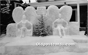 Heta Delta Real Photo Dartmouth Winter Carnival 1940 Snow Sculpture Unused 