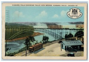 1932 Niagara Falls Showing Falls View Bridge Niagara Ontario Canada Postcard
