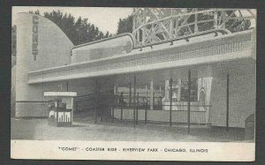 Ca 1926 PPC* CHICAGO IL COMET ROLLER COASTER RIDE RIVERSIDE PARK MINT