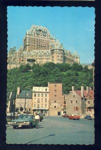 Quebec, Canada Postcard, Le Chateau Frontenac, Old Cars, Volkswagon