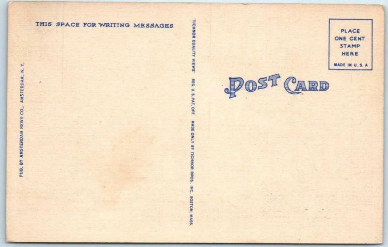 AMSTERDAM, New York  NY    POST OFFICE  ca 1930s Linen Postcard