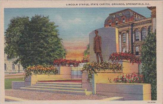 Illinois Springfield Lincoln Statue State Capitol Grounds