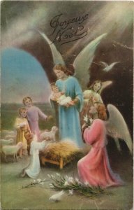 CPA AK Angels with the Newborn Jesus - Christmas ANGELS (777395)