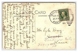 M. E. Church Baldwin Kans. Kansas c1911 Postcard