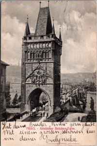 Czech Republic Prag Praha Prague Altstädter Brucken Turm Vintage Postcard C043