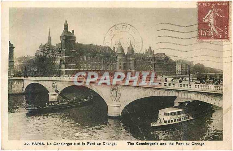 Old Postcard 42 paris concierge and bridge changes