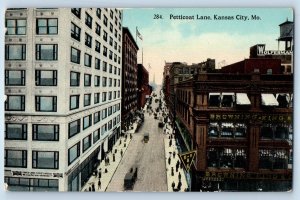 1910 Kansas City Missouri MO Postcard Petticoat Lane Birds Eye View Buildings