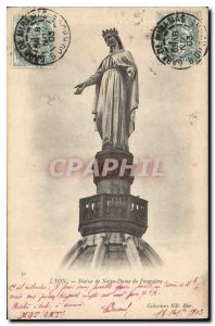 Postcard Old Lyon Staute of Our Lady of Fourviere
