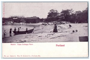 c1905's Beach Cape Cottage Park Portland Maine ME Unposted Children Postcard