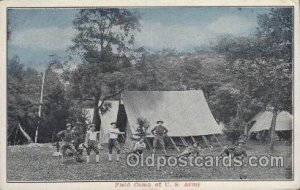 Field Camp, U.s. Army Military, WW I Unused crease bottom right corner, light...