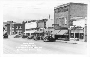 Custer SD Main Street Storefronts Jack's Cafe Old Cars Real Photo Postcard