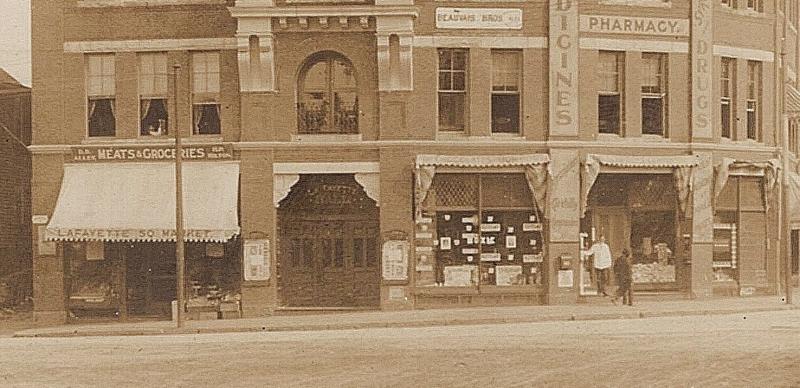 1906-15 RPPC Haverhill MA Lafayette Square Market/Pharmacy Real Photo Postcard