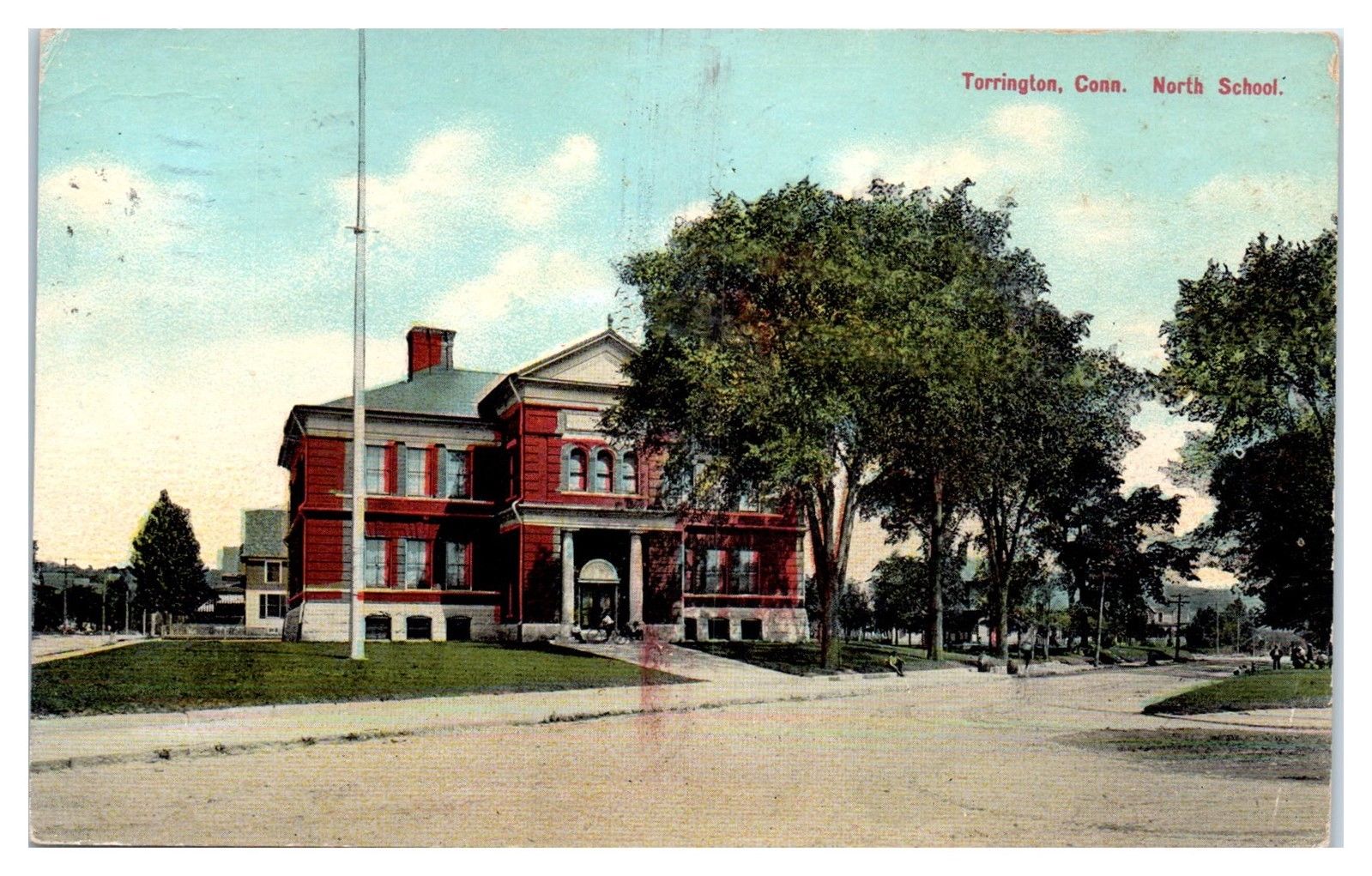 1910 North School, Thompsonville, CT Postcard United States