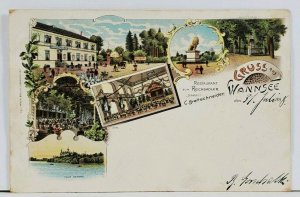 Germany Gruss aus WANNSEE 1898 Restaurant Villa Brettschneider Postcard L1