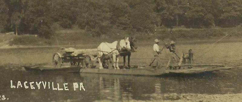 Laceyville PENNSYLVANIA RP c1910 FERRY BOAT Susquehanna River nr Towanda Lawton