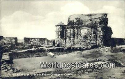 Real Photo Ruines en el Castillo de San Felipe Cartagena Columbia Unused 