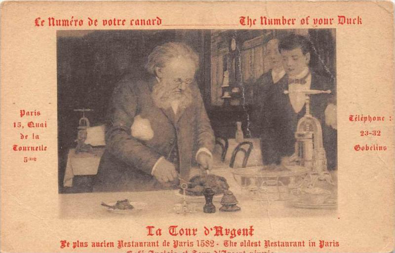 529  France Paris 1915  La Tour d´Argent, The Oldest Restaurant in Paris