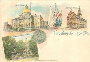 1896 Boston Massachusetts Multi View Pioneer undivided Postcard 26-156
