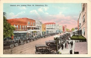 St Petersburg Florida~Central Avenue~Hardware Store~EAT Diner~DECO Co~1920s Cars 