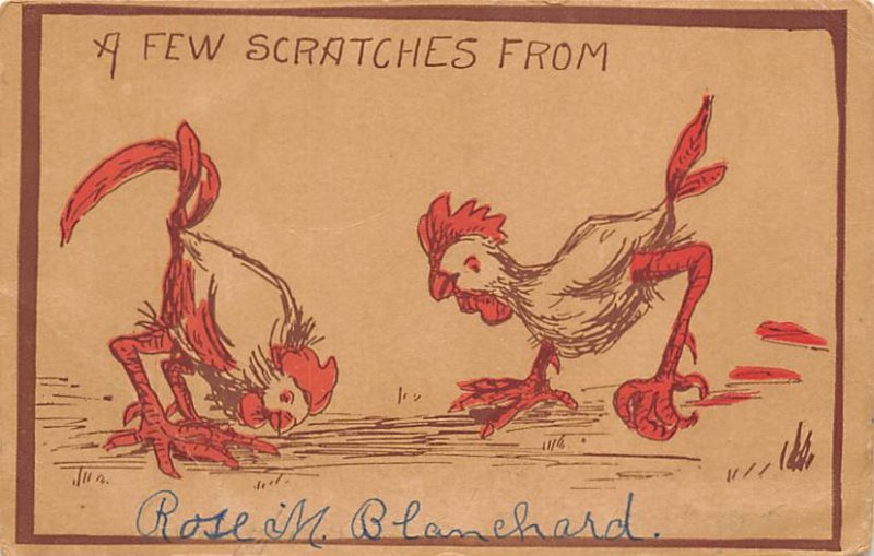 Comic By Rose M. Blanchard A Few Scratches From View Postcard Backing 