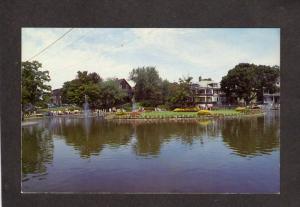 MA Goldfish Pond Lafayette Park Lynn Mass Massachusetts Postcard Houses