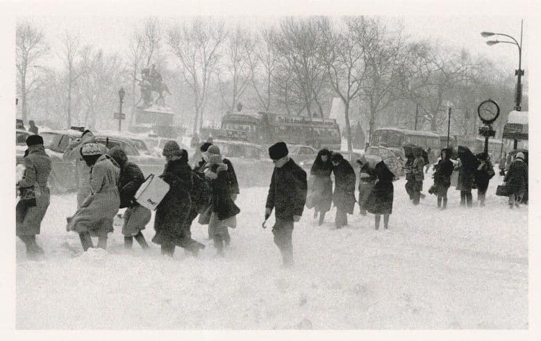 New York Blizzard Bus Transport Disaster Award Photo Postcard