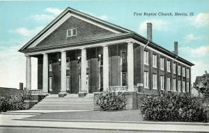 Vintage Postcard First Baptist church Herrin IL Williamson County