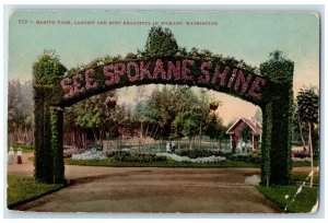 c1920's Manito Park Largest & Most Beautiful Arch Spokane Washington WA Postcard