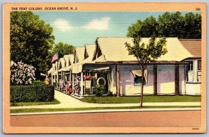 Vtg Ocean Grove New Jersey NJ Tent Colony 1930s Old Linen View Postcard