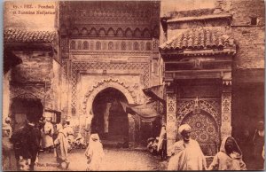 Morocco Fez Fondack en Fontaine Nejjarine Vintage Postcard C196