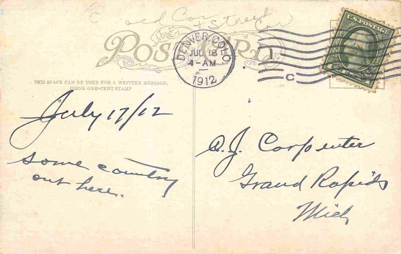 St Elmo Hotel Denver Colorado 1912 postcard