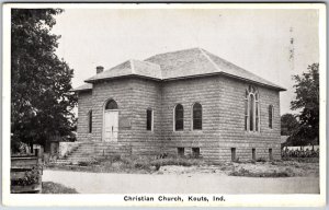 VINTAGE POSTCARD THE CHRISTIAN CHURCH AT KOUTS INDIANA