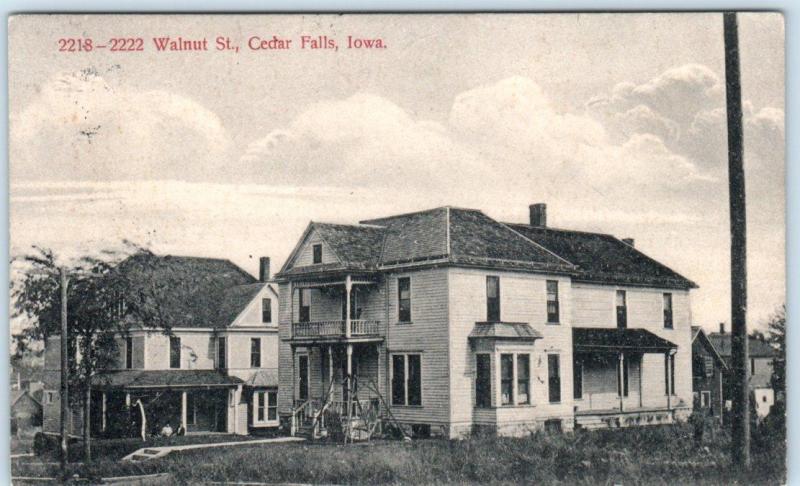 CEDAR FALLS, Iowa  IA     2218-2222 WALNUT STREET  Residences  1910  Postcard
