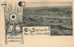 Switzerland Eidg. Schutzenfest 18 Juli 1907 Postcard