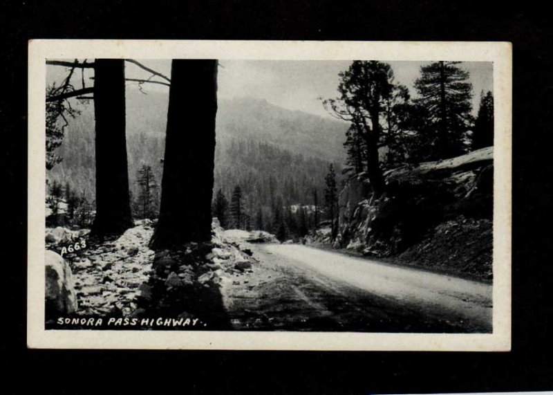 CA Sonora Pass Highway Hwy California Postcard Calif